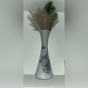 Vintage Norleans Hand Painted Satin Frosted Glass Bud Vase